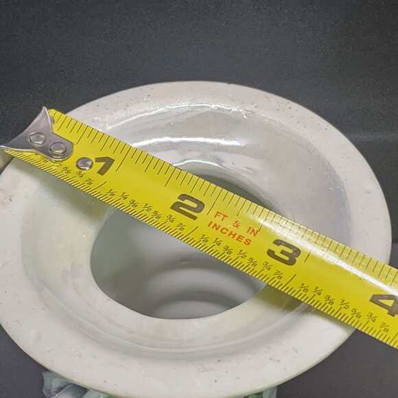 Vintage Iridescent Vase Pedestal Ceramic Glazed with Flower Applied 6'' Tall - Picture 7 of 8